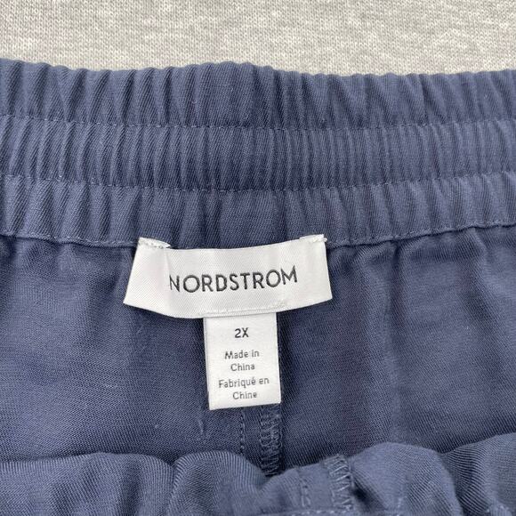 Nordstrom Drawstring Waist Shorts Womens 2X Navy Blue Pull On 6" Stretch Waist - Picture 3 of 11